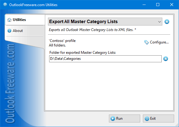 Export All Master Category Lists for Outlook