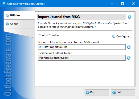 Import Journal from MSG for Outlook