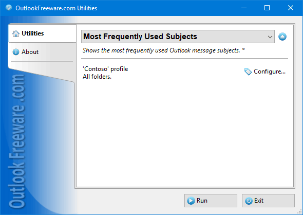 Most Frequently Used Subjects for Outlook