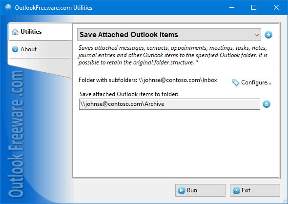 Windows 10 Save Attached Outlook Items full