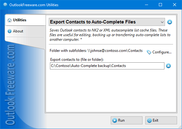 Export Contacts to Auto-Complete Files 4.21 full