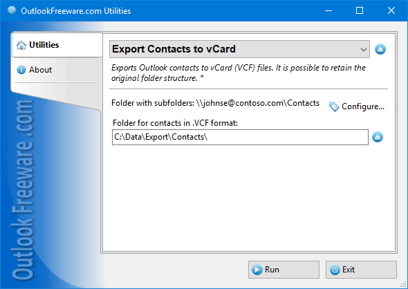 Export Contacts to vCard screenshot