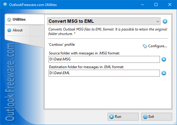 Convert MSG to EML for Outlook screenshot