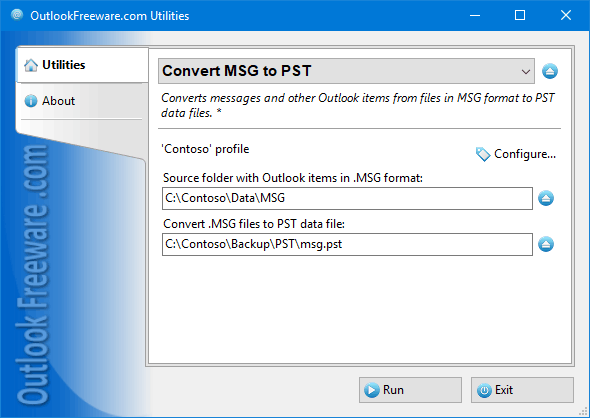 Free Outlook MSG to PST converter.