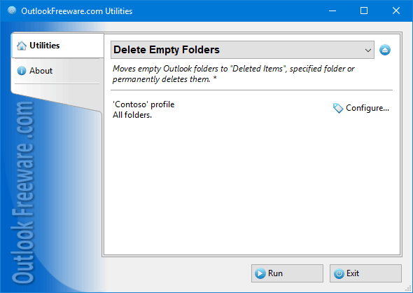 Delete Empty Folders for Outlook screenshot