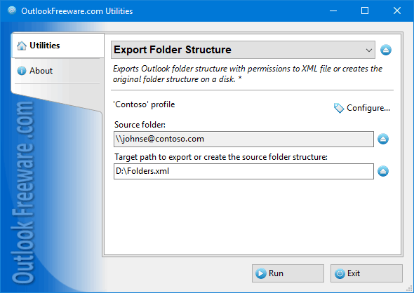 Export Folder Structure for Outlook screenshot