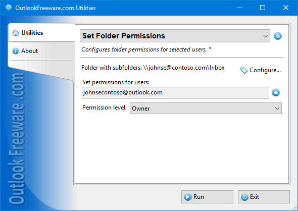 Configures Outlook folder permissions.