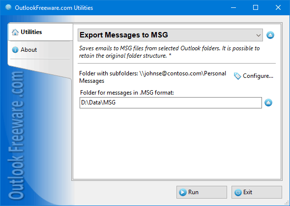 Export Messages to MSG for Outlook Windows 11 download