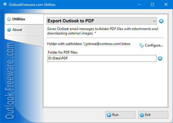 Windows 10 Export Outlook to PDF full