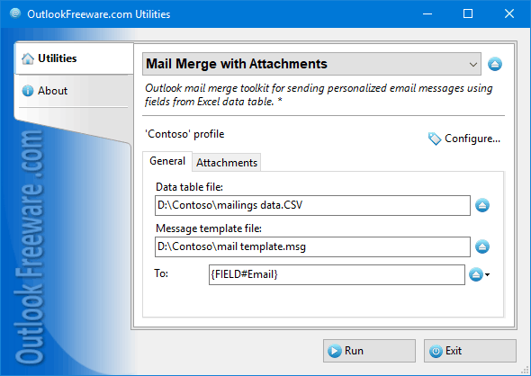 Sends personalized emails using CSV table.