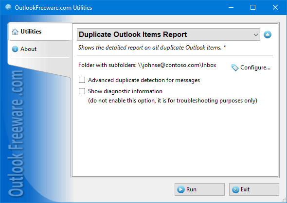 Windows 10 Duplicate Outlook Items Report full