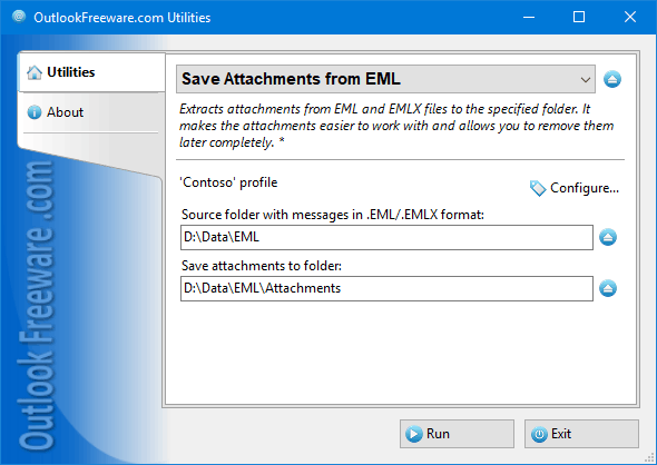 Extracts attachments from EML and EMLX files.