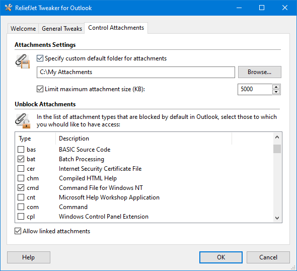 ReliefJet Tweaker for Outlook