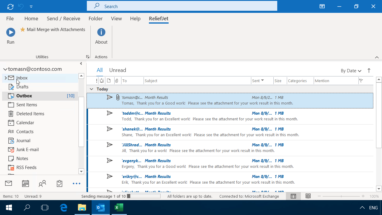 Mail Merge from Excel Outlook Freeware