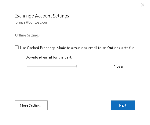 Disable Cached Exchange Mode in Outlook