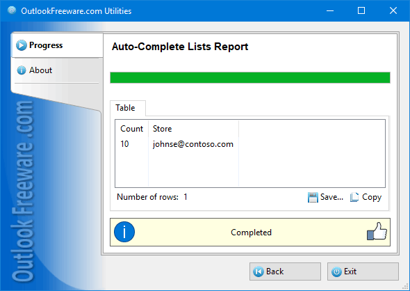 Results of the 'Auto-Complete Lists Report' utility