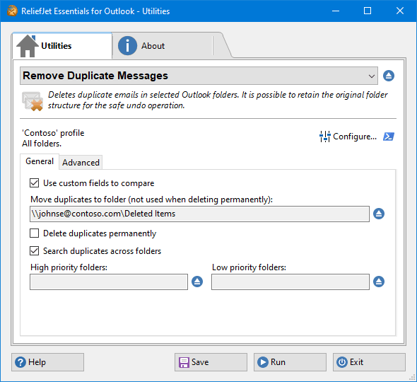 duplicate email delete outlook