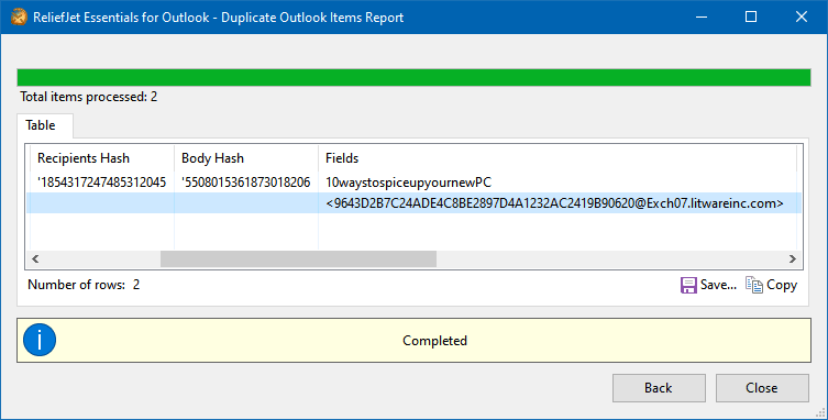 Diagnosing Outlook duplicate differences