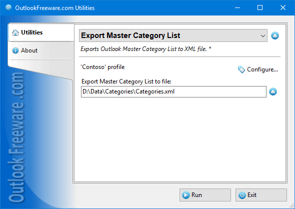 Export Master Category List for Outlook
