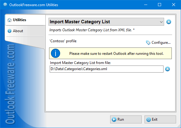 Import Master Category List for Outlook