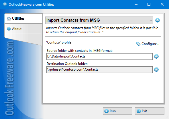 Import Contacts from MSG