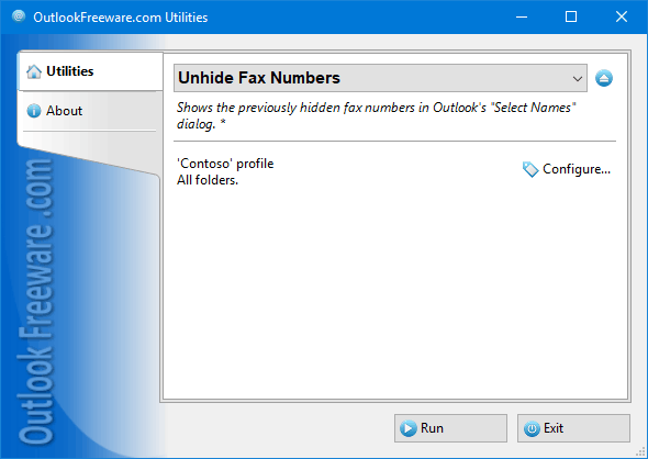 Unhide Fax Numbers for Outlook