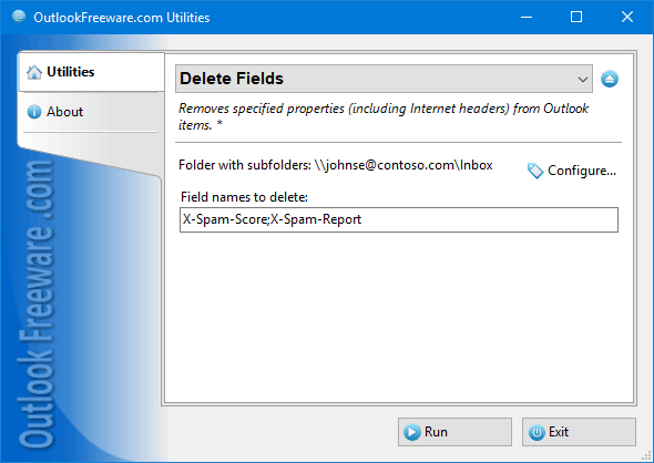 Delete Fields for Outlook