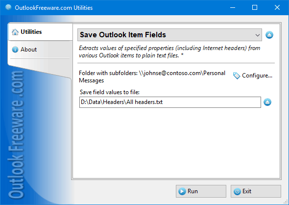 Save Outlook Item Fields
