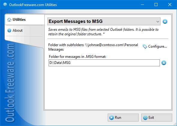 Export Messages to MSG for Outlook