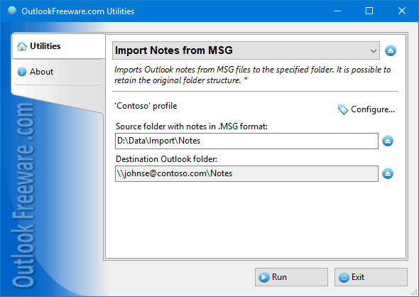Import Notes from MSG for Outlook