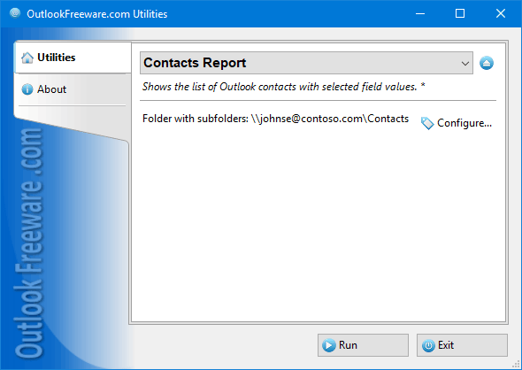 Contacts Report for Outlook