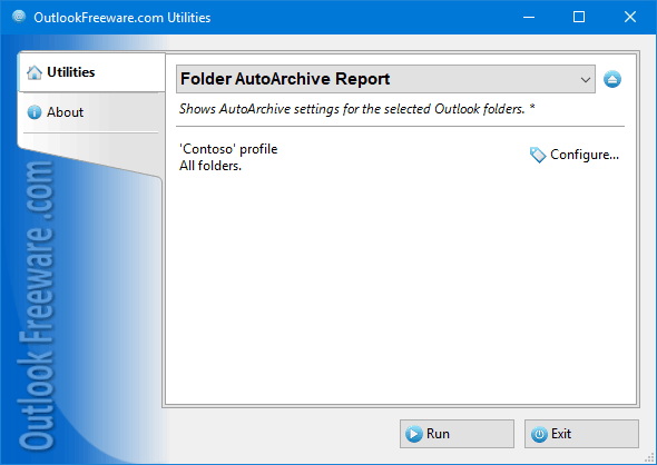 Folder AutoArchive Report for Outlook