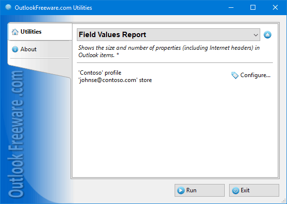 Field Values Report for Outlook