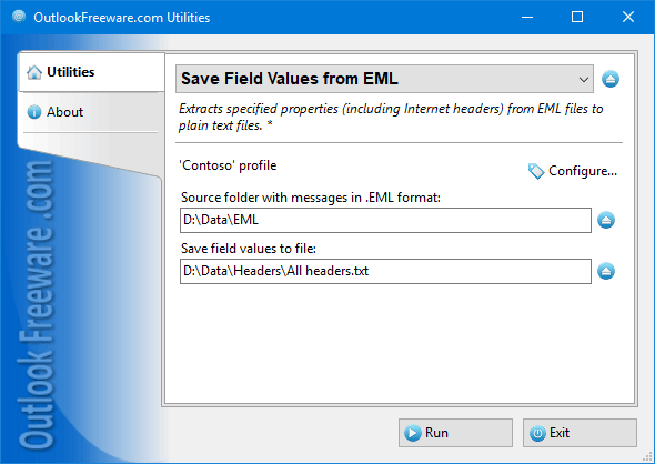 Save Field Values from EML for Outlook